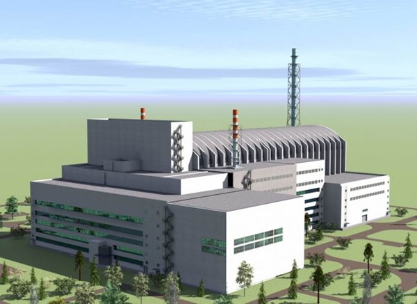 Computer generated image of the multi purpose fast neutron reactor under construction in Russia
