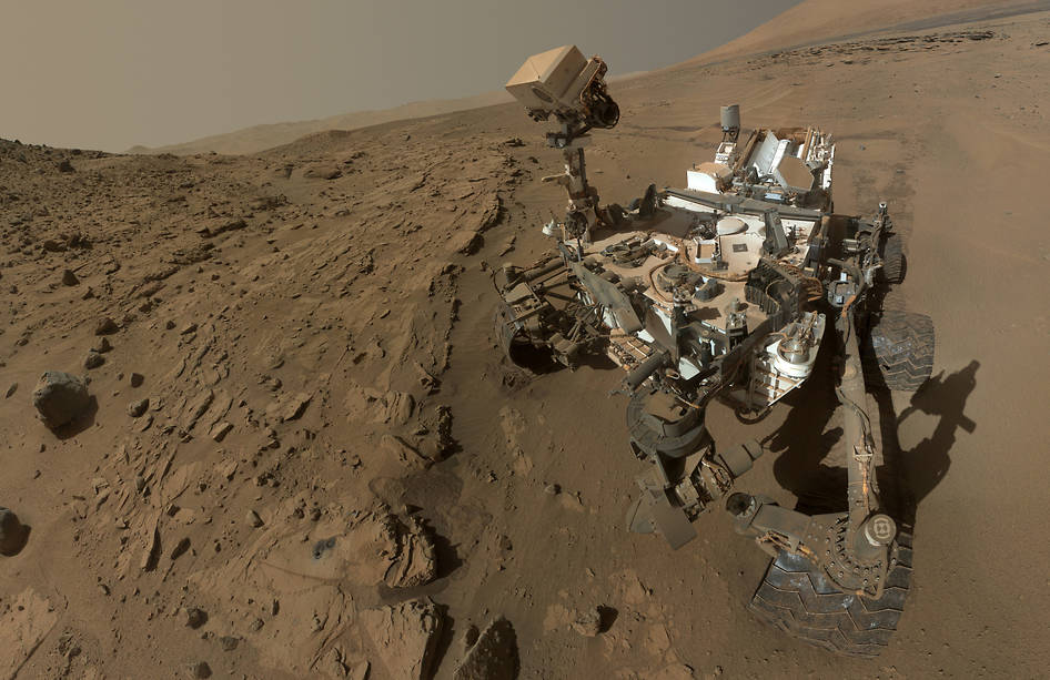 NASA's curiosity rover exploring the surface of Mars