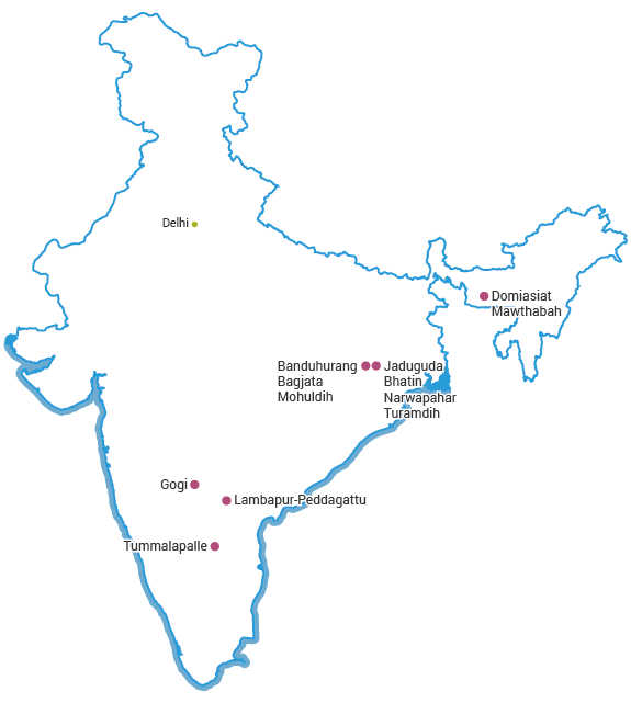 Mines in India map