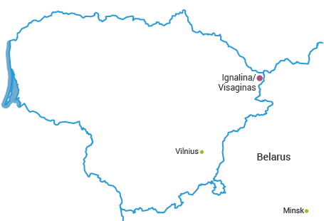 Nuclear Power Plants in Lithuania Map