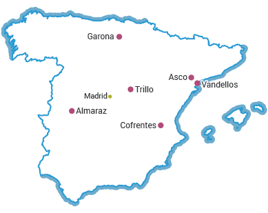 Nuclear Power Plants in Spain Map