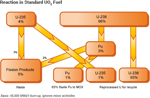 Reaction in standard UO2 fuel